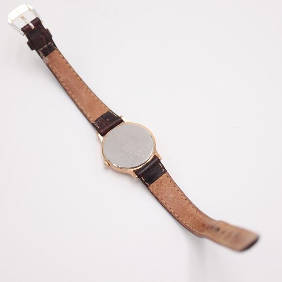 Vintage Seiko Petite Roman 26mm Watch Brown Croco Leather V700-6091 New Battery